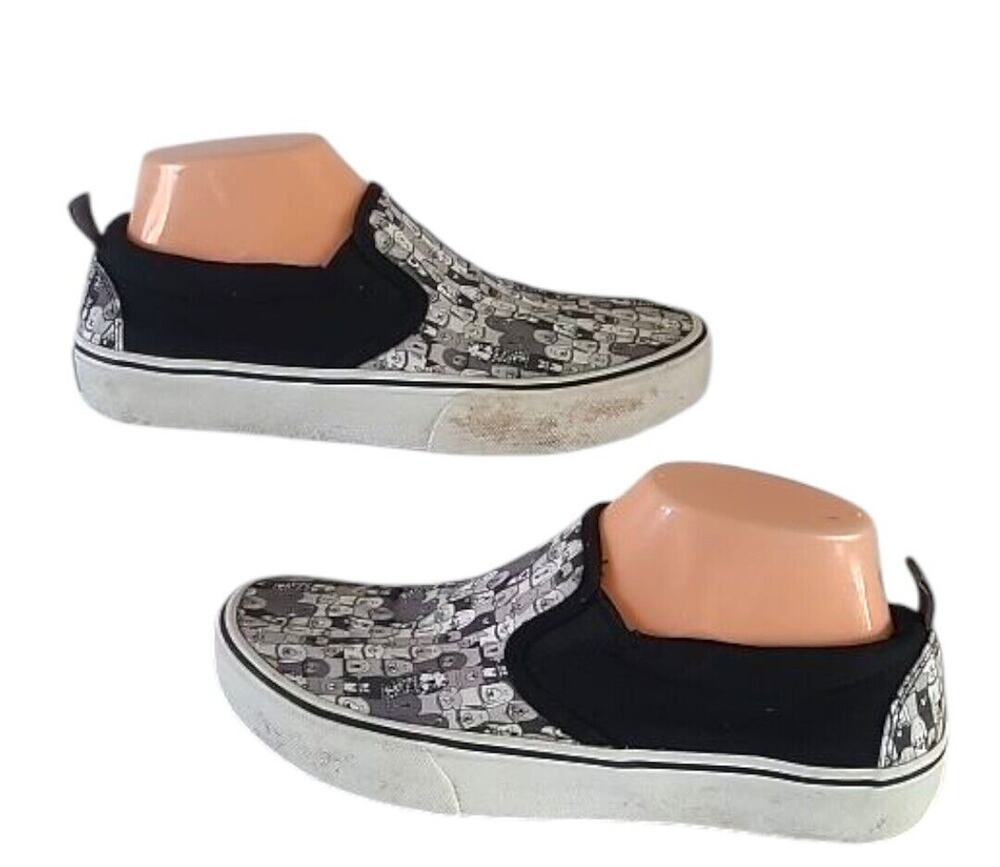 Skechers Bobs WMS SZ 7 Marley Jr. Wag Swag Black/Gray Slip On Shoes Dog Print